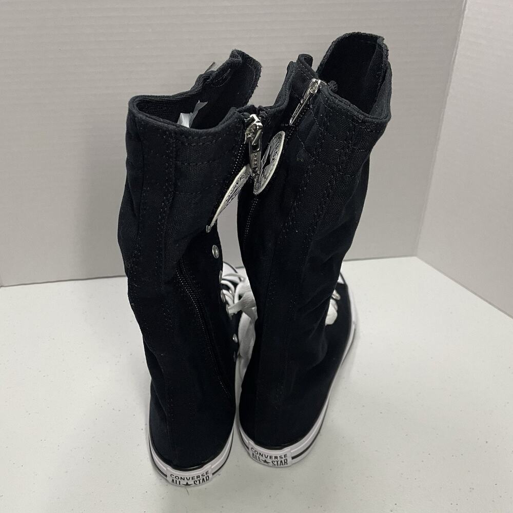Converse Kids Size 3 Shoes NEW Knee High Chuck Taylor All Star XHi Black Zip Up - Picture 6 of 9
